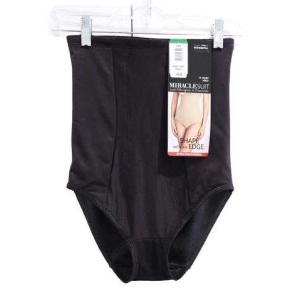 NEW Miraclesuit Shape with and Edge Extra Firm High-Waist Brief Black Size L 270 - Picture 1 of 6